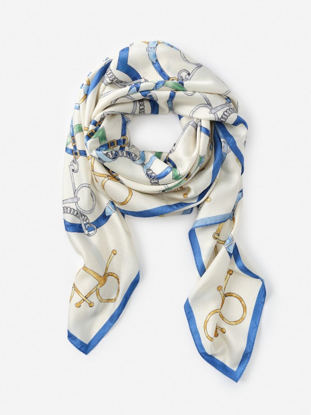 J McLaughlin The Magic Scarf in Modern Dressage Borde - Off White/Blue/Green NEW